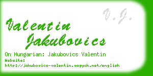valentin jakubovics business card